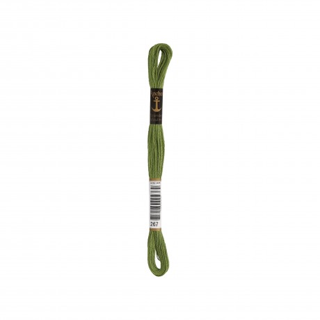 Meada de linha de bordar Anchor Stranded Cotton, filosele cor 267 verde Meada de linha de bordar Anchor Stranded Cotton, filosele cor 267 verde